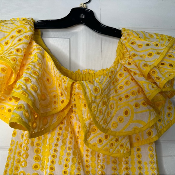 Yellow Princess Ruffle Cutout Mini Dress - Picture 2 of 7